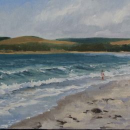 "Rissers Beach" 8X18 oil on canvas SOLD