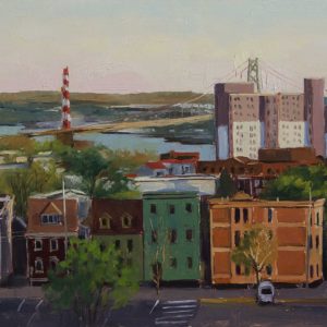 "Spring Morning. Halifax Harbour" 10X22 oil on wood panel  available at Made in the Maritimes 