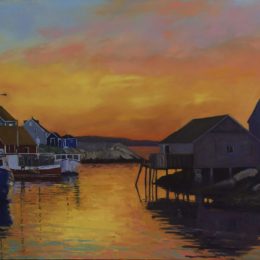 "Peggy's Cove Sunset" 24X36 oil on wood panel, SOLD
