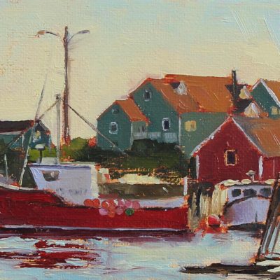 "Shacks and Boats" 4X12 oil, $275 available at Made in the Maritimes 