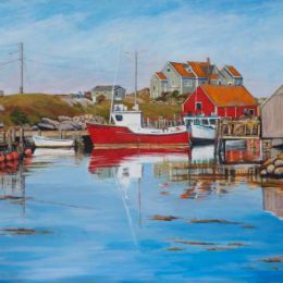 "The colours of Peggy's Cove" 24X48 acrylic