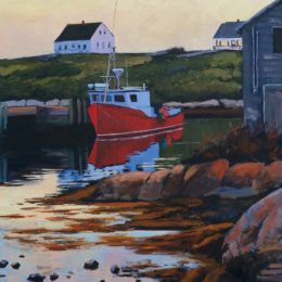 "Evening light. Peggy's Cove" 16X20, acrylic, SOLD