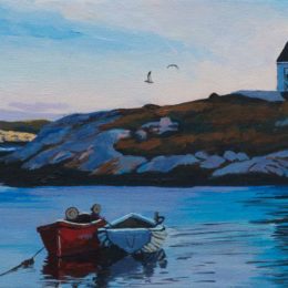 "Early morning at Peggy's Cove" 8X16 acrylic , SOLD