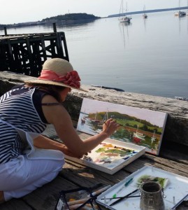 Evgenia Makogon painting Lunenburg Harbour
