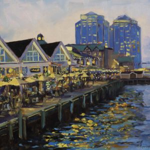 "HarbourFront. Gahan House" 11X14 oil on wood panel SOLD