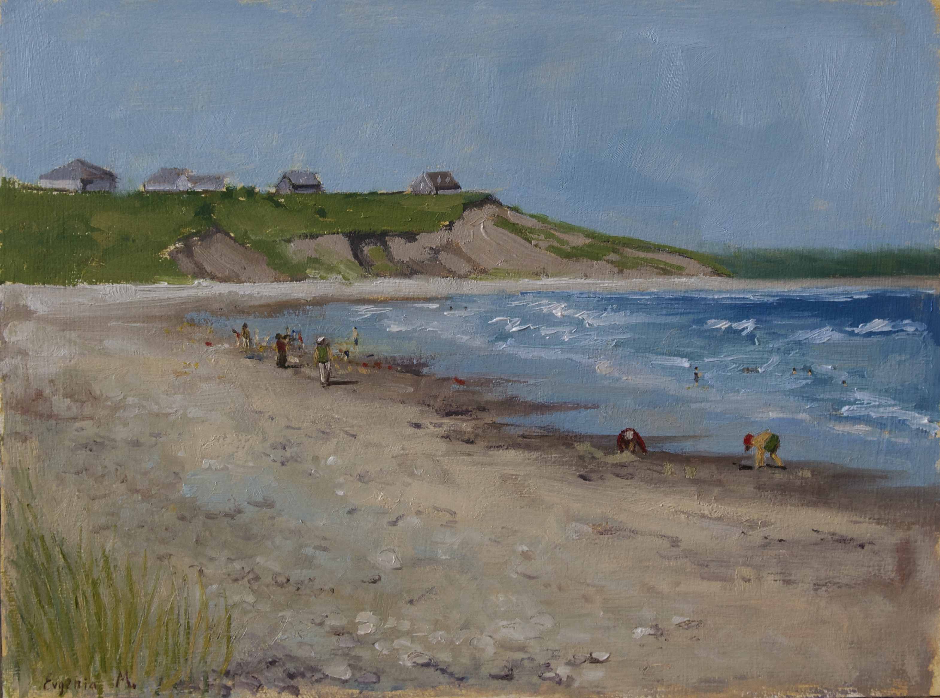 oil painting of Hirtle's Beach in Nova Scotia