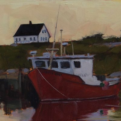 "Harbour Mist at sunset" 8X16 oil, $400 available at Made in the Maritimes