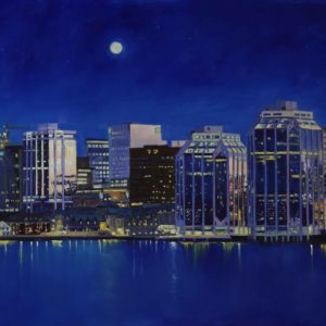 "Moonrise over Halifax" 36X48 oil,available at Teichert gallery