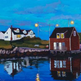 "Nocturne. Peggy's Cove" 12X16, acrylic, SOLD 