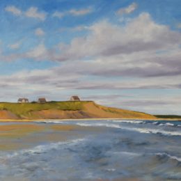 "Summer clouds. Hirtle's Beach" 12X16 oil on panel, SOLD