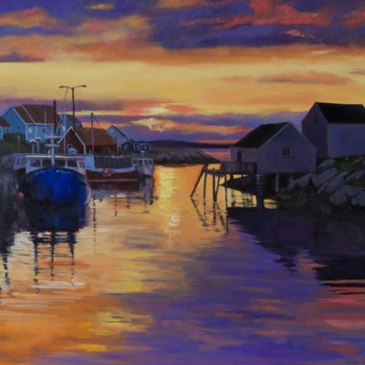 "Golden sunset. Peggy's Cove" 24X30 oil on canvas, SOLD