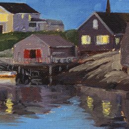 "Village of Peggy's Cove" 4X12 oil on canvas SOLD